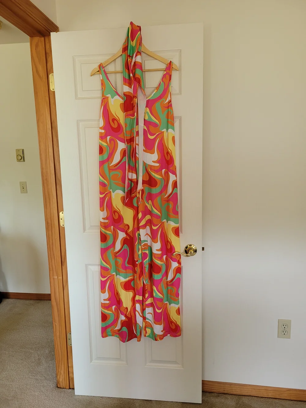 Colorful Multi-Print Halter Jumpsuit